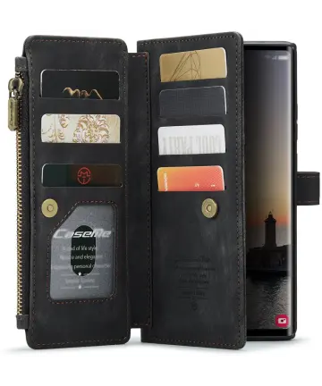 CaseMe C30 Samsung Galaxy S25 Ultra Hoesje Pasjeshouder Book Case Zwart Hoesjes