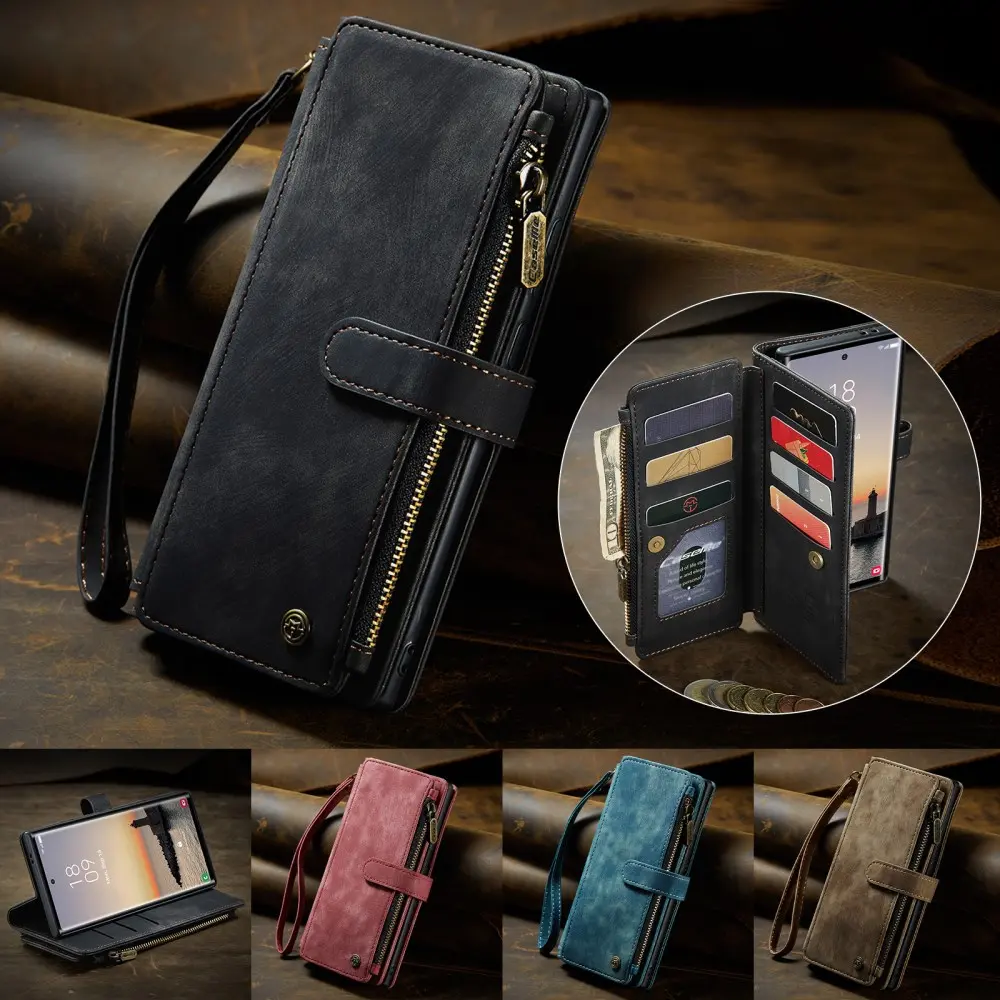 CaseMe C30 Samsung Galaxy S25 Ultra Hoesje Pasjeshouder Book Case Zwart afbeelding 10