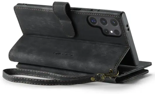 CaseMe C30 Samsung Galaxy S25 Ultra Hoesje Pasjeshouder Book Case Zwart afbeelding 12