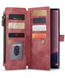 CaseMe C30 Samsung Galaxy S25 Ultra Hoesje Pasjeshouder Book Case Rood