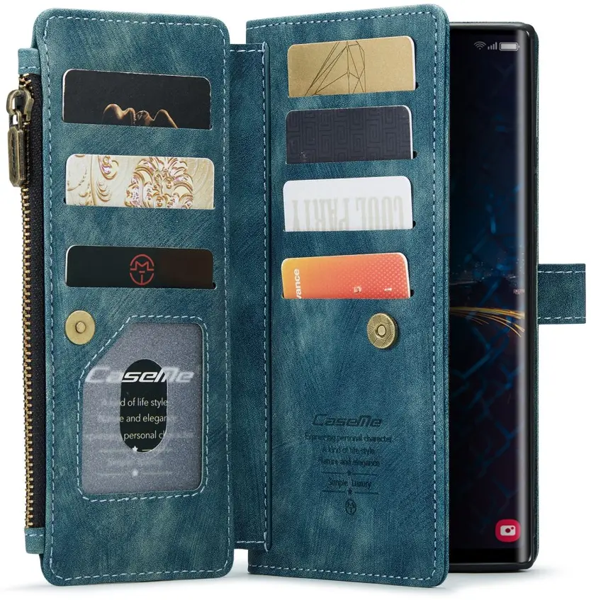 CaseMe C30 Samsung Galaxy S25 Ultra Hoesje Pasjeshouder Book Case Blauw afbeelding 1