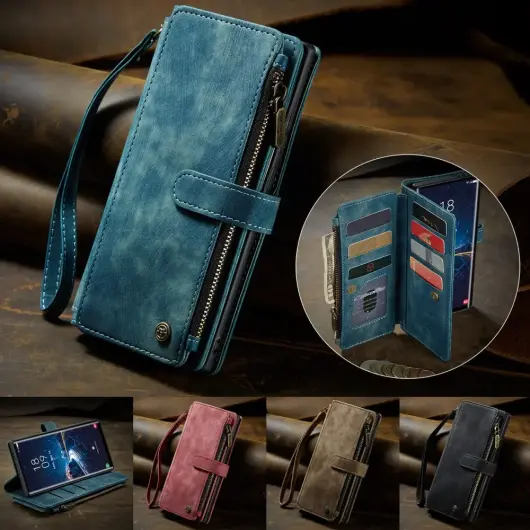 CaseMe C30 Samsung Galaxy S25 Ultra Hoesje Pasjeshouder Book Case Blauw afbeelding 10
