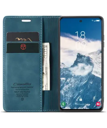 CaseMe 013 Samsung Galaxy S25 Hoesje Book Case met Standaard Blauw Hoesjes