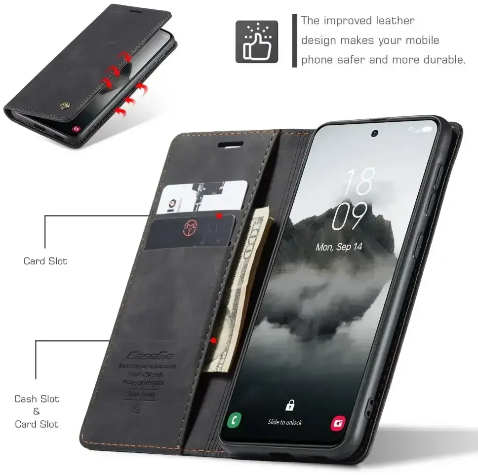 CaseMe 013 Samsung Galaxy S25 Plus Hoesje Book Case met Standaard Zwart afbeelding 10
