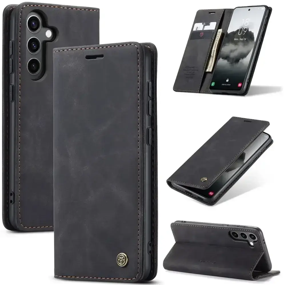 CaseMe 013 Samsung Galaxy S25 Plus Hoesje Book Case met Standaard Zwart afbeelding 2