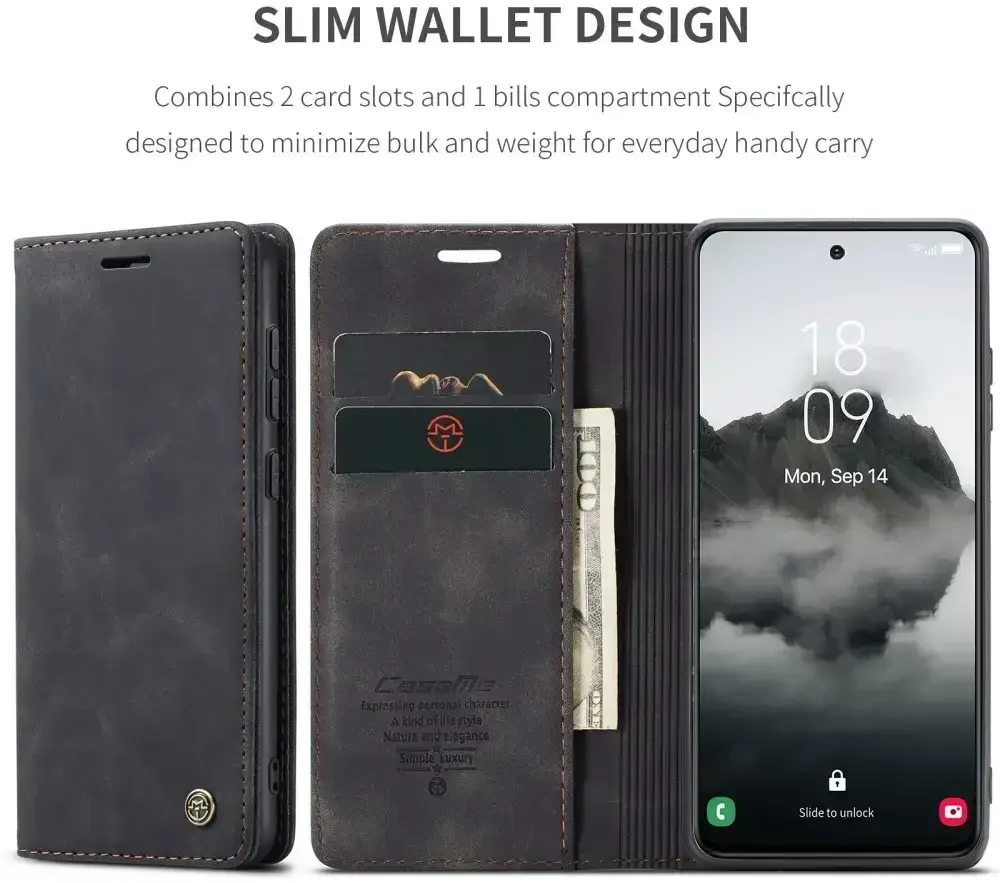 CaseMe 013 Samsung Galaxy S25 Plus Hoesje Book Case met Standaard Zwart afbeelding 6