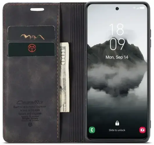 CaseMe 013 Samsung Galaxy S25 Plus Hoesje Book Case met Standaard Zwart afbeelding 1