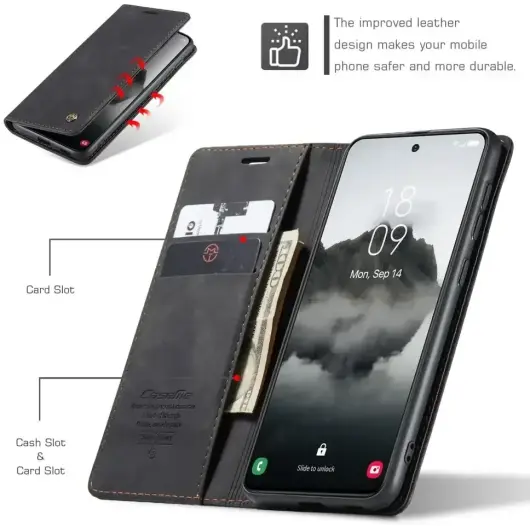 CaseMe 013 Samsung Galaxy S25 Plus Hoesje Book Case met Standaard Zwart afbeelding 10