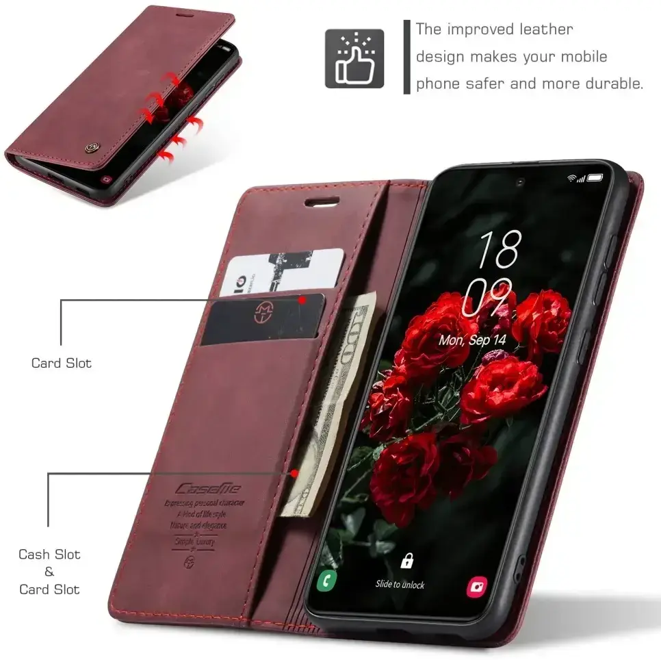 CaseMe 013 Samsung Galaxy S25 Plus Hoesje Book Case met Standaard Rood afbeelding 10