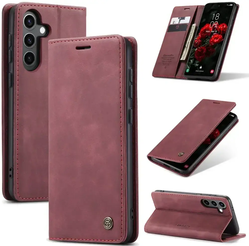 CaseMe 013 Samsung Galaxy S25 Plus Hoesje Book Case met Standaard Rood afbeelding 2