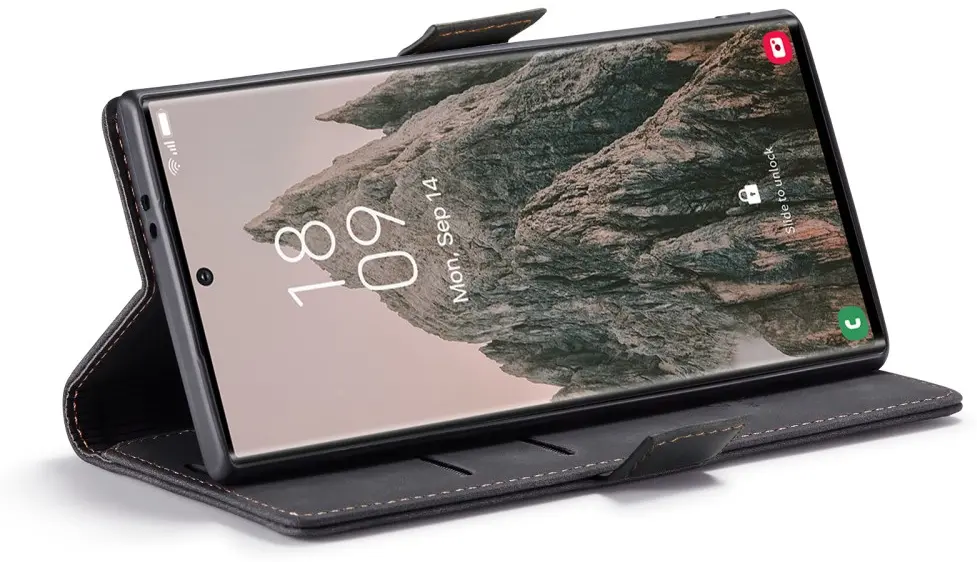 CaseMe 013 Samsung Galaxy S25 Ultra Hoesje Book Case met Standaard Zwart afbeelding 4