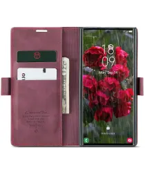 CaseMe 013 Samsung Galaxy S25 Ultra Hoesje Book Case met Standaard Rood