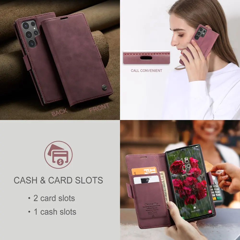 CaseMe 013 Samsung Galaxy S25 Ultra Hoesje Book Case met Standaard Rood afbeelding 9