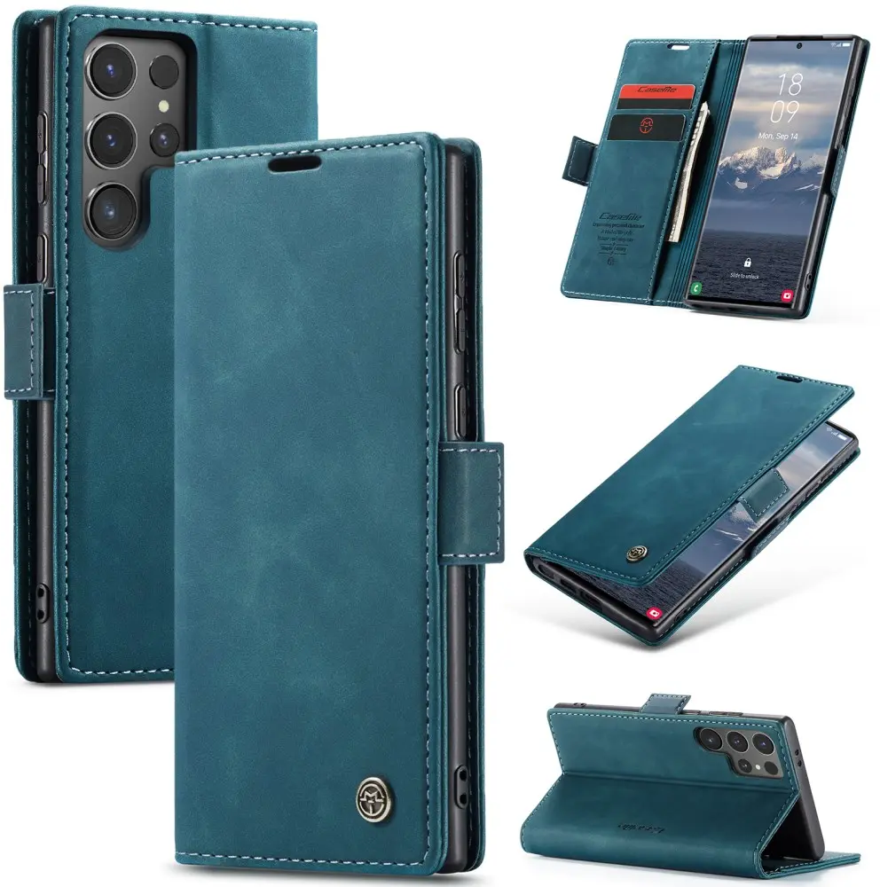 CaseMe 013 Samsung Galaxy S25 Ultra Hoesje Book Case met Standaard Blauw afbeelding 2