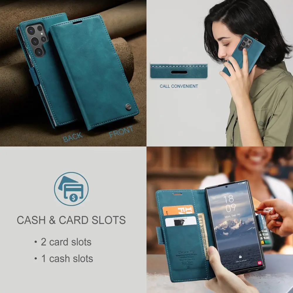 CaseMe 013 Samsung Galaxy S25 Ultra Hoesje Book Case met Standaard Blauw afbeelding 5