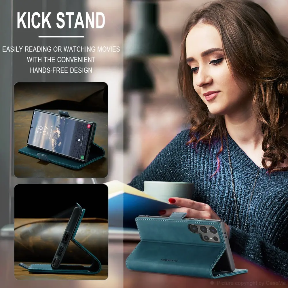 CaseMe 013 Samsung Galaxy S25 Ultra Hoesje Book Case met Standaard Blauw afbeelding 7