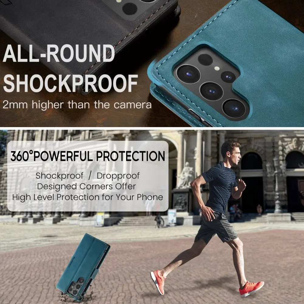 CaseMe 013 Samsung Galaxy S25 Ultra Hoesje Book Case met Standaard Blauw afbeelding 8
