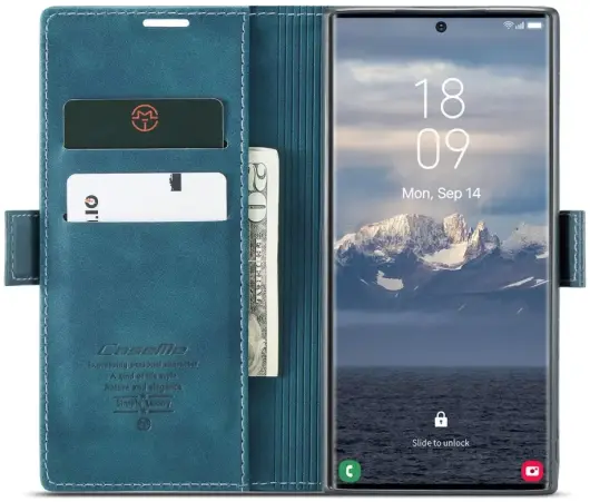 CaseMe 013 Samsung Galaxy S25 Ultra Hoesje Book Case met Standaard Blauw afbeelding 1