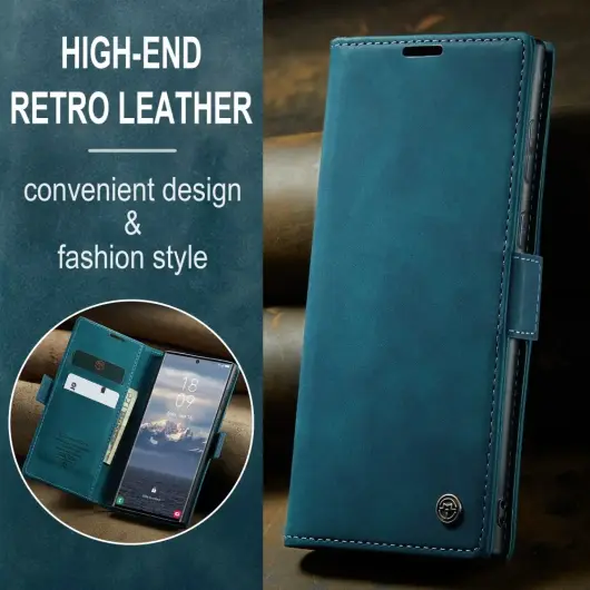 CaseMe 013 Samsung Galaxy S25 Ultra Hoesje Book Case met Standaard Blauw afbeelding 9