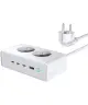 4smart Oplaad Station Bureau GaN 65W 3X USB-C + 2X AC Stopcontact + USB-A Wit