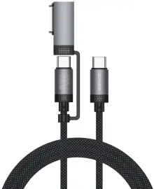 4Smarts MagSafe 3 Adapter en USB-C naar USB-C Kabel 100W 2M Zwart