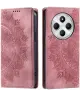 Xiaomi Redmi 14C Hoesje Mandala Print Book Case Roze Goud