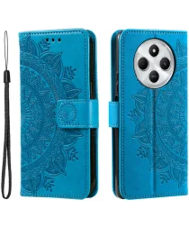 Xiaomi Redmi 14C Hoesje Mandala Book Case met Pasjeshouder Blauw