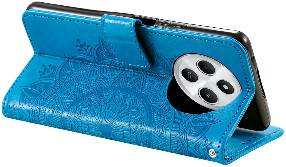 Xiaomi Redmi 14C Hoesje Mandala Book Case met Pasjeshouder Blauw afbeelding 3