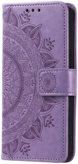 Xiaomi Redmi 14C Hoesje Mandala Book Case met Pasjeshouder Paars afbeelding 5