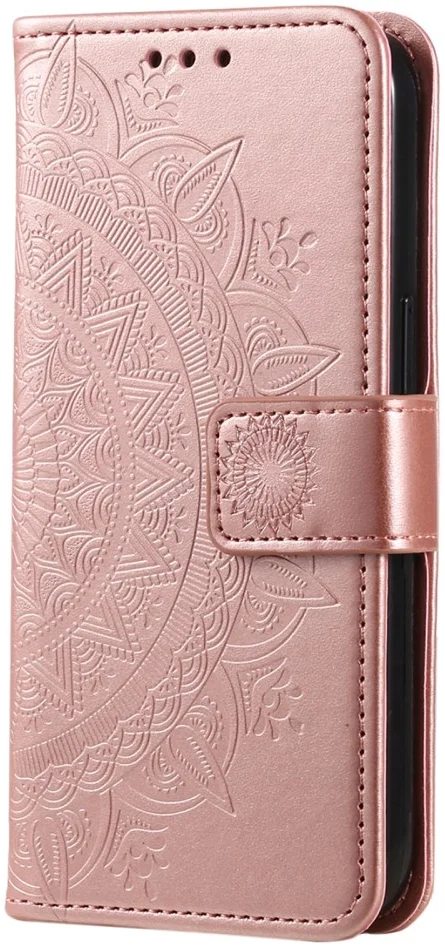 Xiaomi Redmi 14C Hoesje Mandala Book Case met Pasjeshouder Roze Goud afbeelding 5