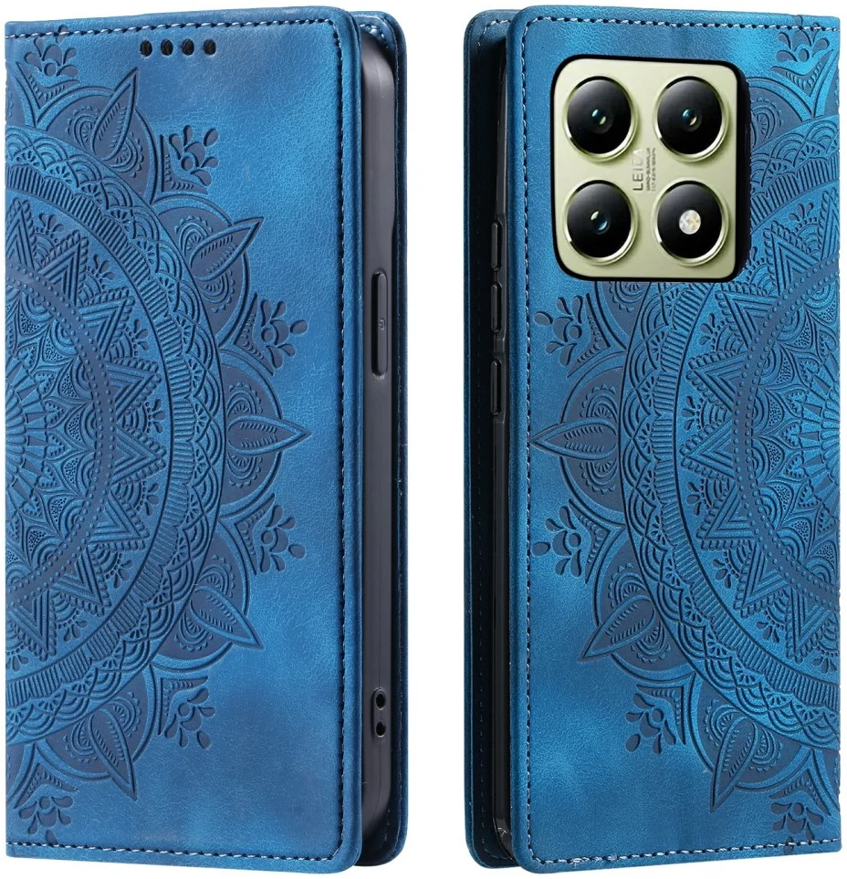 Xiaomi 14T Hoesje Mandala Book Case met Pasjeshouder Blauw afbeelding 1