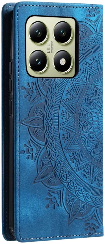 Xiaomi 14T Hoesje Mandala Book Case met Pasjeshouder Blauw afbeelding 10
