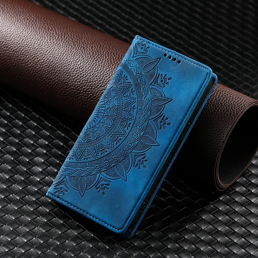 Xiaomi 14T Hoesje Mandala Book Case met Pasjeshouder Blauw afbeelding 5