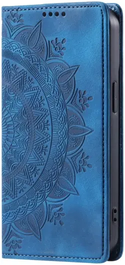 Xiaomi 14T Hoesje Mandala Book Case met Pasjeshouder Blauw afbeelding 9