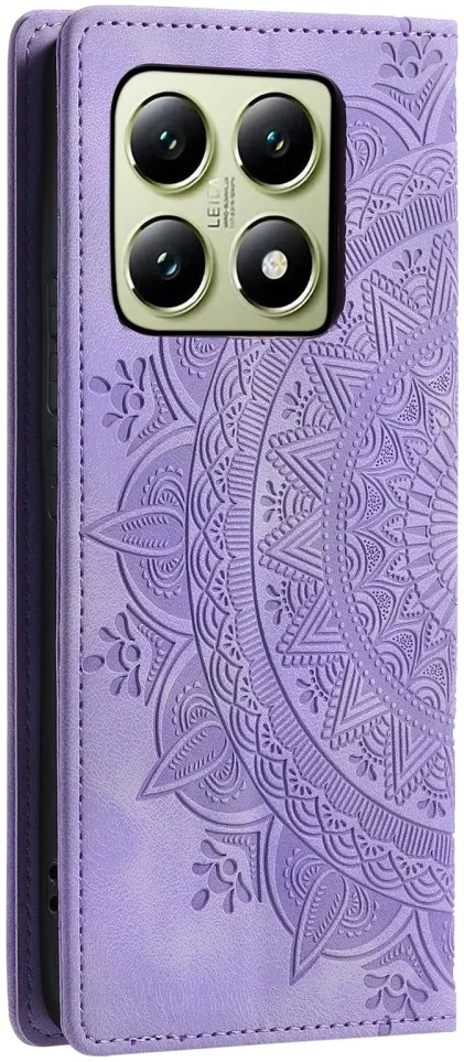 Xiaomi 14T Hoesje Mandala Book Case met Pasjeshouder Paars afbeelding 10