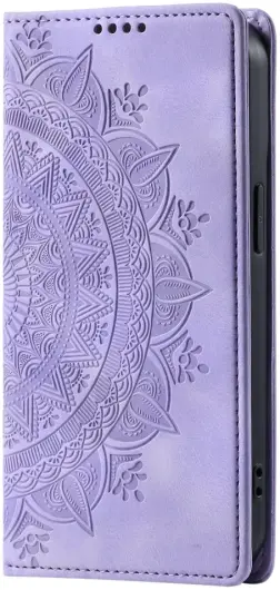 Xiaomi 14T Hoesje Mandala Book Case met Pasjeshouder Paars afbeelding 9