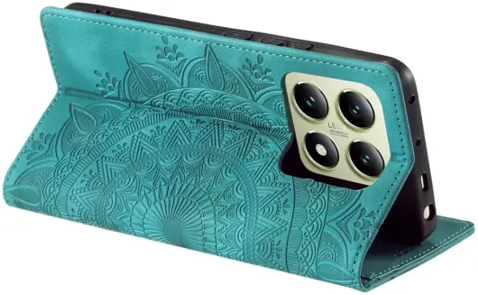Xiaomi 14T Hoesje Mandala Book Case met Pasjeshouder Groen afbeelding 7