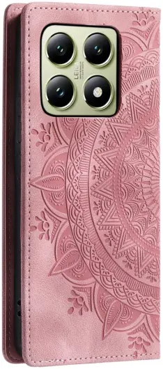 Xiaomi 14T Hoesje Mandala Book Case met Pasjeshouder Roze Goud afbeelding 10