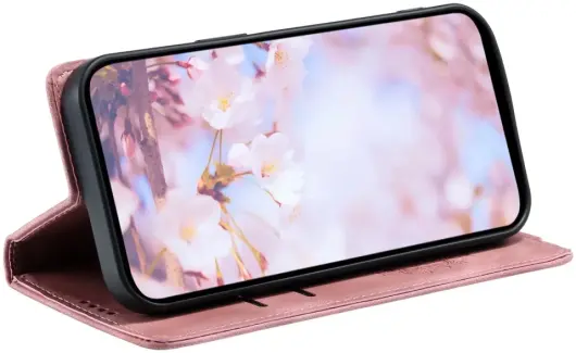 Xiaomi 14T Hoesje Mandala Book Case met Pasjeshouder Roze Goud afbeelding 6