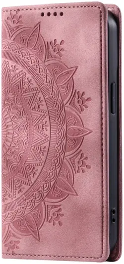 Xiaomi 14T Hoesje Mandala Book Case met Pasjeshouder Roze Goud afbeelding 9
