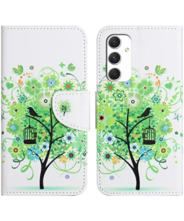 Samsung Galaxy A16 Hoesje Portemonnee Book Case Boom Print Hoesjes