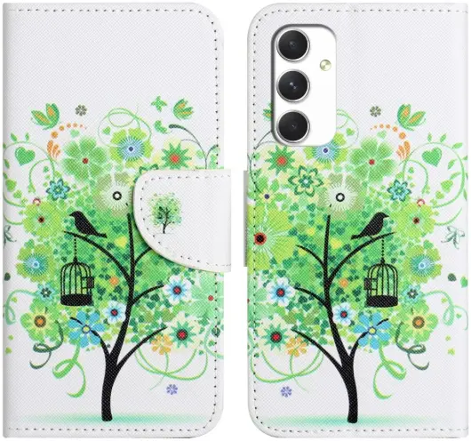 Samsung Galaxy A16 Hoesje Portemonnee Book Case Boom Print afbeelding 1