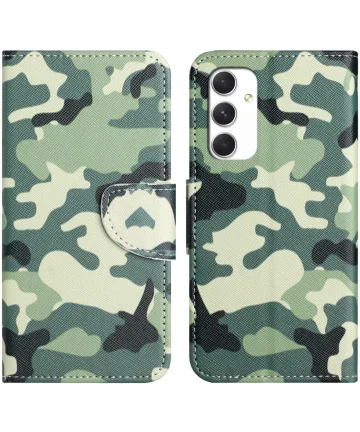 Samsung Galaxy A16 Hoesje Portemonnee Book Case Camouflage Print Hoesjes