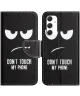 Samsung Galaxy A16 Hoesje Portemonnee Book Case Don't Touch Print