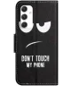 Samsung Galaxy A16 Hoesje Portemonnee Book Case Don't Touch Print