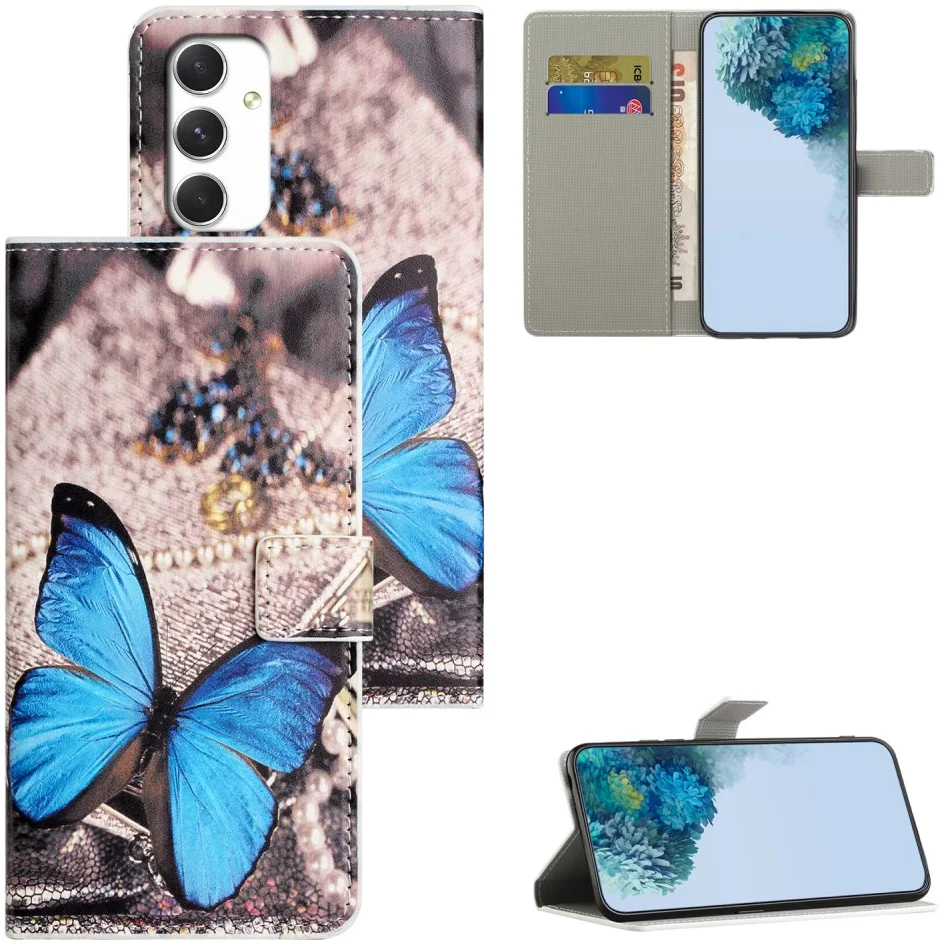 Samsung Galaxy A16 Hoesje Portemonnee Book Case Butterfly Print afbeelding 6