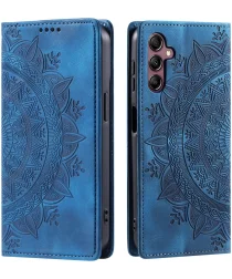 Samsung Galaxy A16 Hoesje Mandala Book Case met Pasjeshouder Blauw