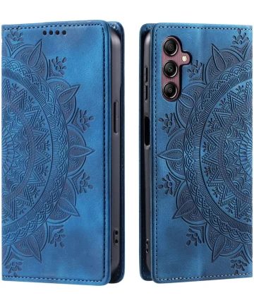 Samsung Galaxy A16 Hoesje Mandala Book Case met Pasjeshouder Blauw Hoesjes