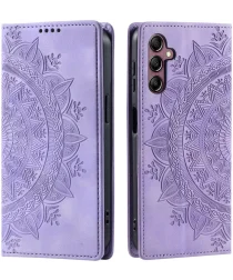 Samsung Galaxy A16 Hoesje Mandala Book Case met Pasjeshouder Paars