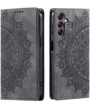 Samsung Galaxy A16 Hoesje Mandala Book Case met Pasjeshouder Zwart Hoesjes